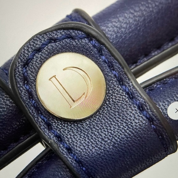 Lulu Dharma Blueberry Blue Vegan Leather Tote Snap Closure Large 18Lx10Hx6.5W - Picture 10 of 15